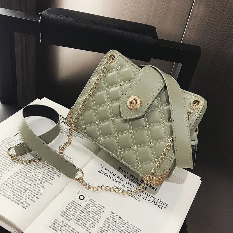

Textured Buckle Armpit Bag 2019 New Style Summer Versitile Fashion Shoulder Chain Rhombus Popular Bag WOMEN'S Bag Fashion