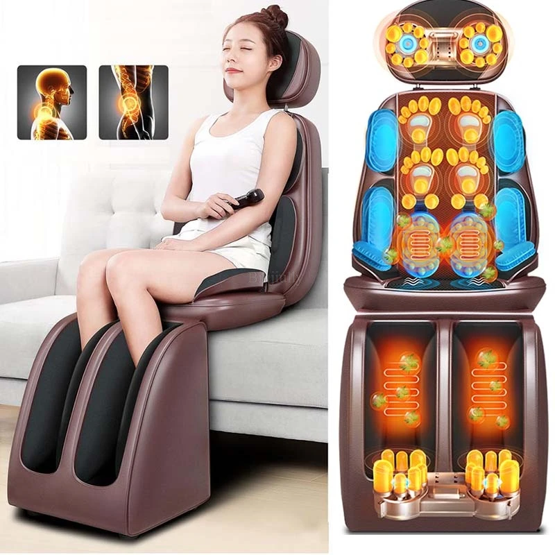 Electric massager neck lumbar back shoulders multi-function body vibration kneading chair cushion household 220V massage cushion