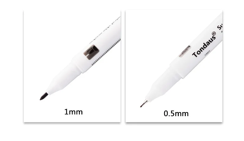 1Pcs Chirurgische Haut Marker Stift Ohr Nase Piercing Gesichts Schönheit Augenbrauen Tatoo Wimpern Pfropfen Make-Up-Tool Wasserdicht Blau weiß – Detail 9