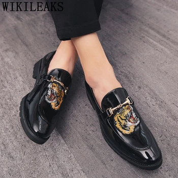 

Loafers Wedding Shoes For Men Oxford Luxury Men Party Shoes Suit Shoes Men Patent Leather Zapatos Formales Hombre Soulier Homme
