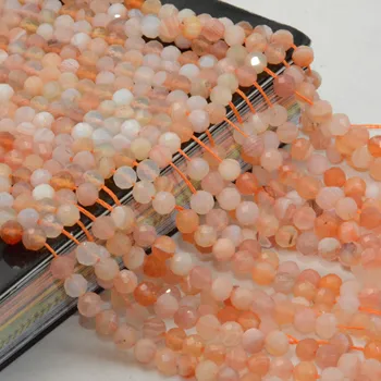 

Natural Orange Botswana Agate Faceted Round Beads 4mm