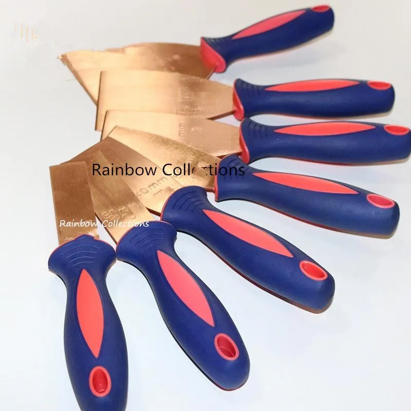 1pcs Width25-125mm, L200mm, Thick 1.5mm Copper plastic handle putty knife Red Copper putty knife  Putty spatula Hand Tools Parts 3