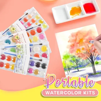 

36 Color Beginner Solid Gouache Watercolor Paint Powder Cake Set Solid