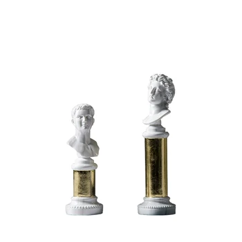 

Modern Roman Figure Bust Figurine Statue Roman Column Art Sculpture Resin Crafts Home Decoration Accessories R2244
