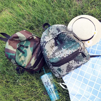 

men's backpacks muchila feminina small female bagpack Korean version of nylon travel backpack simple camouflage college wind bag