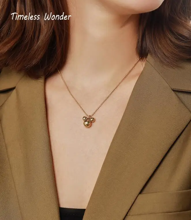 Timeless Wonder титана бисерная цепь мышь колье ожерелье для женщин нержавеющая сталь ювелирные изделия в стиле панк, бохо Готический Золотой Ins Топ крыса 2312