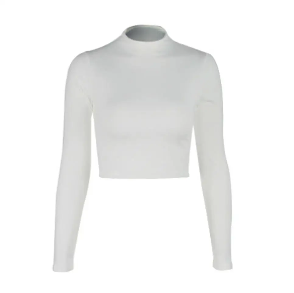 New Fashion Trend Style Turtleneck Cotton Sweater Women Tight Sweaters Tops Grils Soft Spring Long Sleeve Crop Tops Sweater