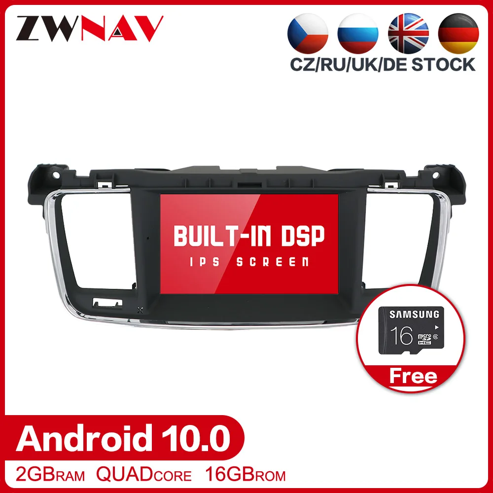 DSP Android 10,0 Автомобильный мультимедийный плеер gps navi Радио стерео для PEUGEOT 508 2011 2012- Авто магнитола головное устройство