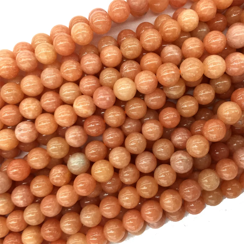 High Quality Natural Genuine South Africa Orange Pink Calcite Round Jewellery Loose Ball Beads 6mm 8mm 10mm 15