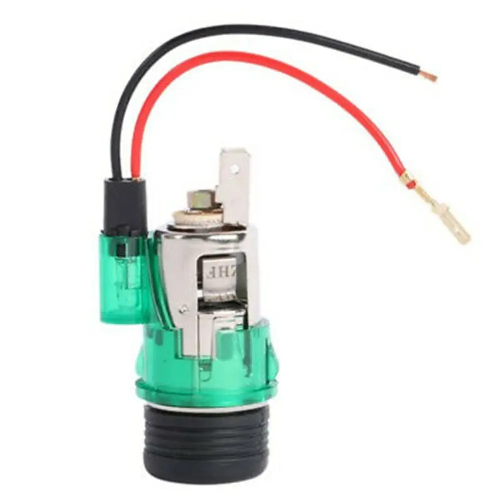 Портативный 12V 120W мотоцикл автомобиль Лодка прикуриватель Мощность разъем из штекер USB универсальный Прикуриватель разъем - Название цвета: Green