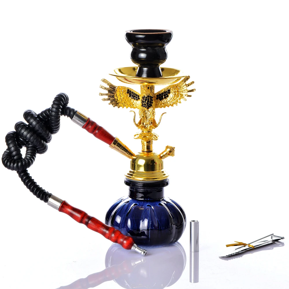 4 цвета стеклянный кальян набор с металлическим орлом ремесло кальяна керамическая чаша шланг уголь щипцы водопроводные трубы наргиле аксессуары