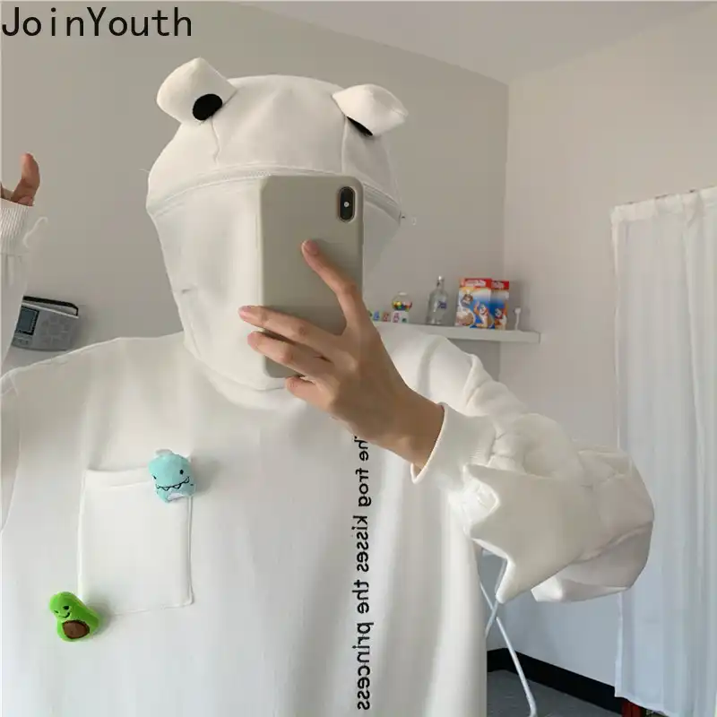 Joinyouth мультфильм голова лягушки плюс бархатный толстый свитер с капюшоном для
