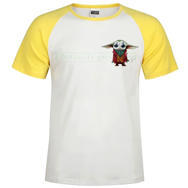 Raglan yellow 260 Г. Йода, Футболка мужская, Звездные войны, мандалор, футболка унисекс, Покемон, мультфильм, ребенок, йода, милая Футболка Harajuku, хип-хоп, уличная одежда, тренажерный зал - Цвет: Raglan yellow 260