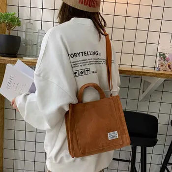 

Women's Bag Canvas Shoulder Crossbody Bags for Women 2020 Korean Female Handbags Tote Bag with Short Handle Sac A Main