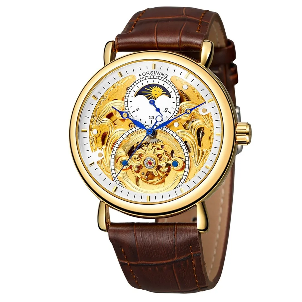 

Men's Fashion Hollow Moon Phase Carved Hollow Automatic Mechanical Watch