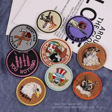

9PCS Round shape Style Embroidery Patches Stickers Iron On Patch For Clothing DIY T-shirt Jeans Coat Backpack Appliques