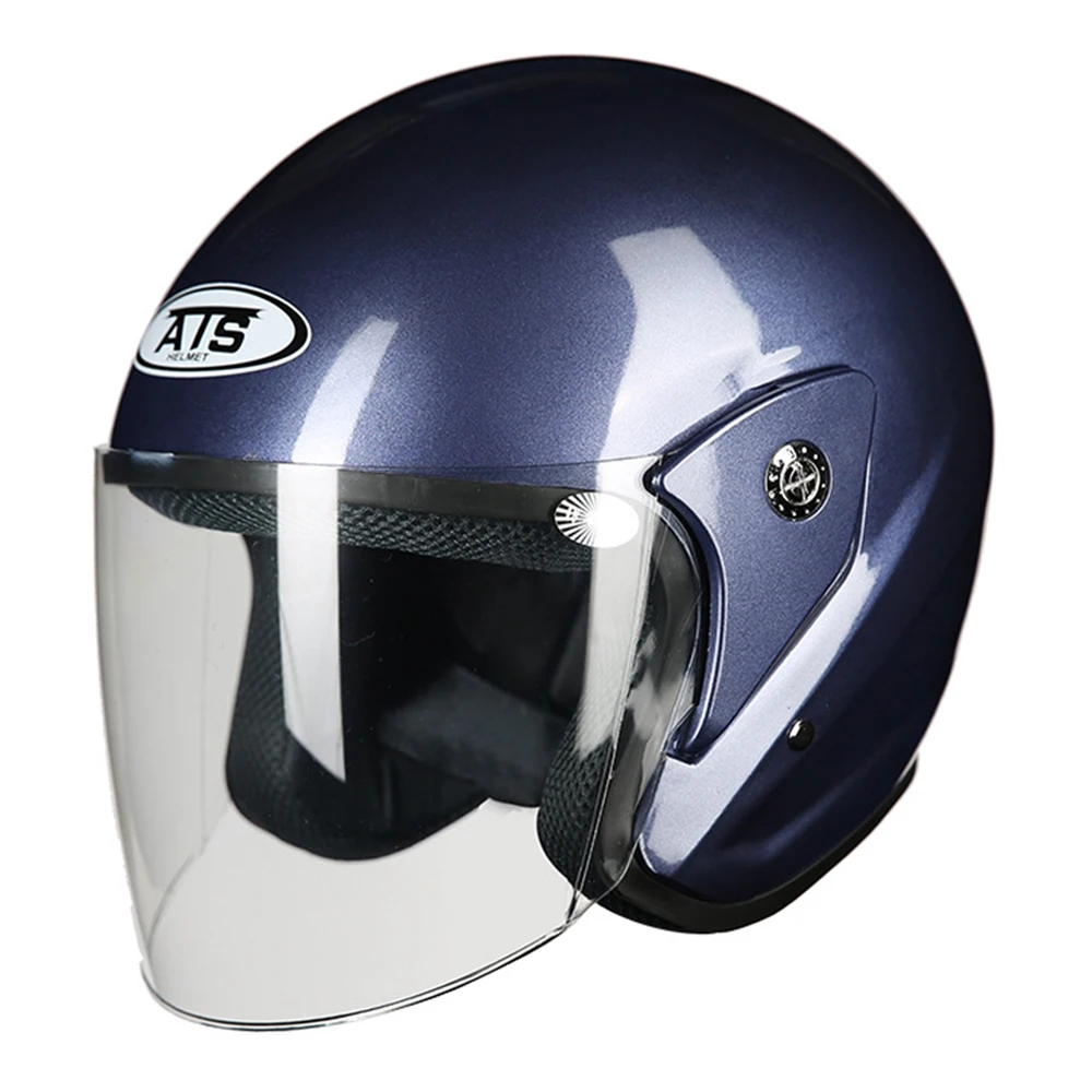 Летний мотоциклетный шлем AIS с открытым лицом с двойными линзами, мотоциклетный шлем для скутера, шлем для козырек для мотоцикла унисекс