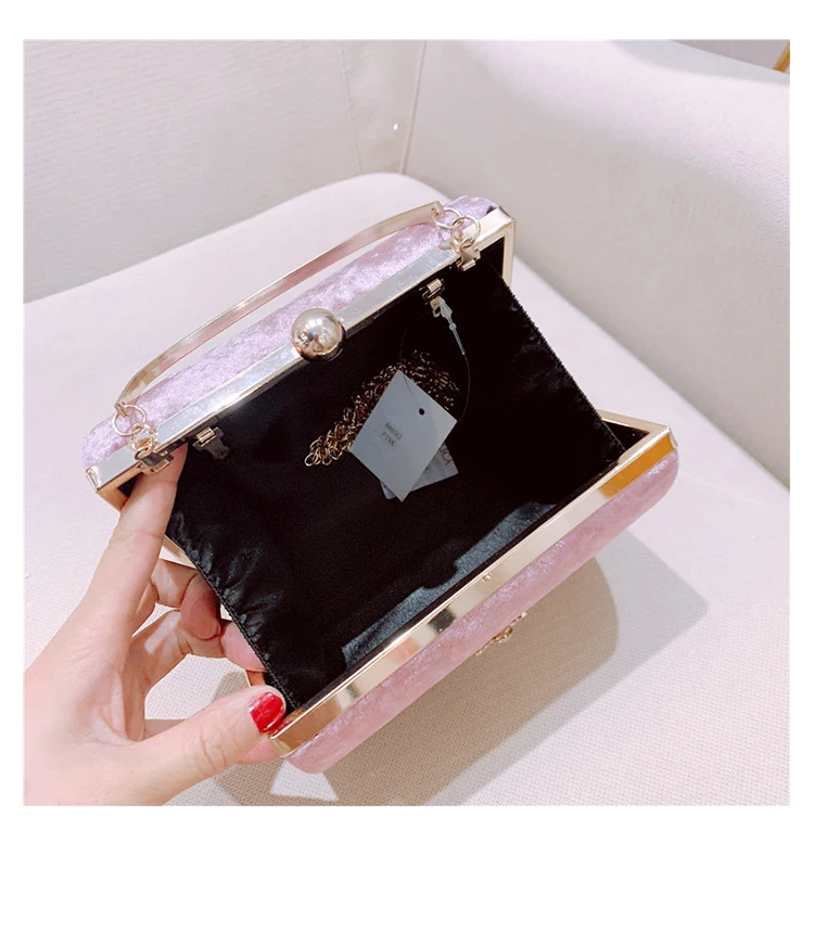 Бархатная коробка клип вечерние сумки женские ручной работы ретро металлическая ручка бриллианты сумка через плечо женский элегантный клатч кошелек Свадьба