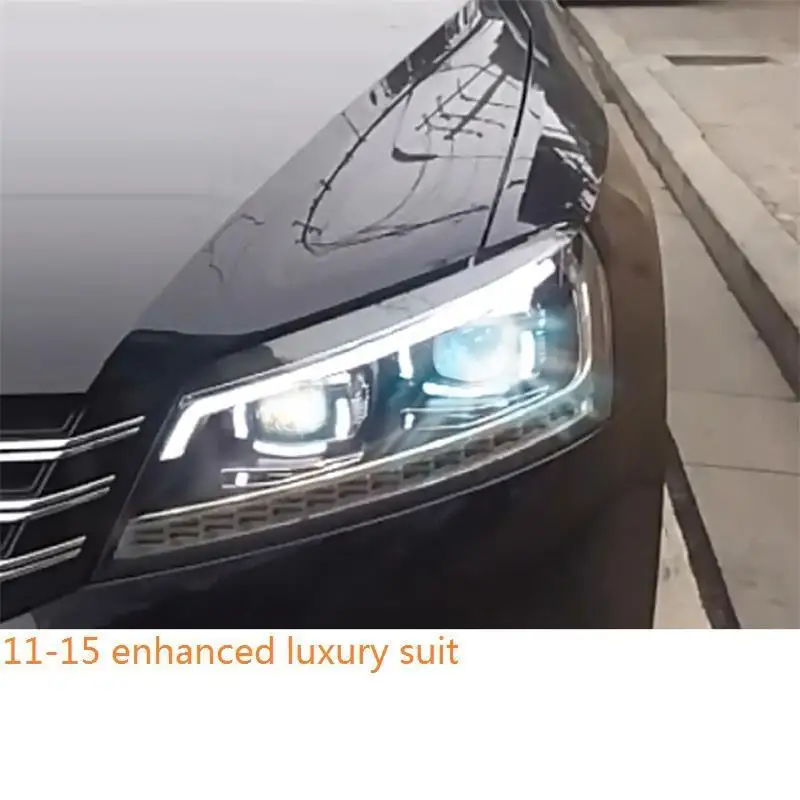 MODEL L Запчасти Drl светодиодные лампы для укладки автомобилей Automovil Внешние фары автомобиля фары в сборе 11 12 13 14 15 для Volkswagen Passat - Цвет: MODEL L