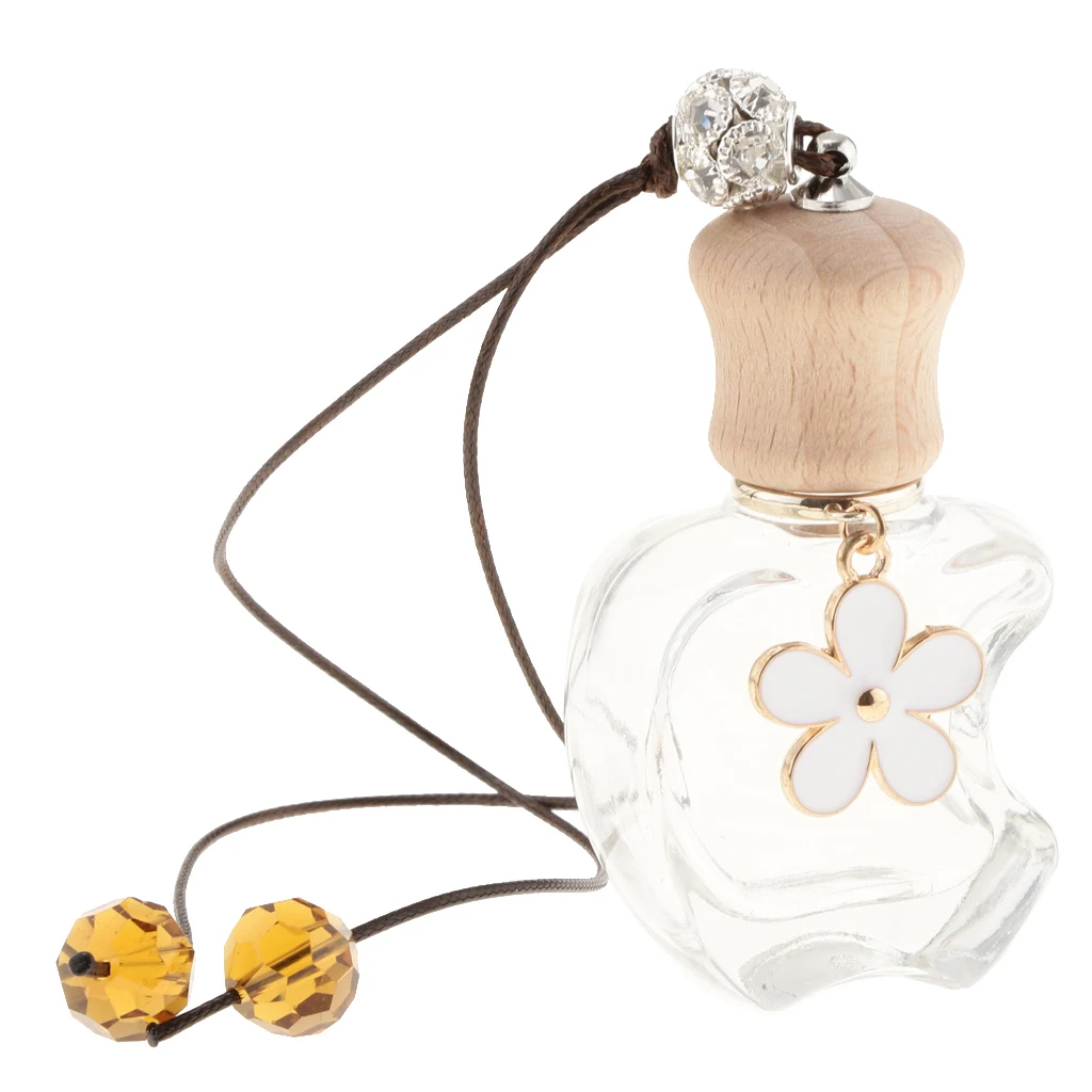Charm Apple Empty Glass Perfume Bottle Pendant For Car Hanging Decor 12ml