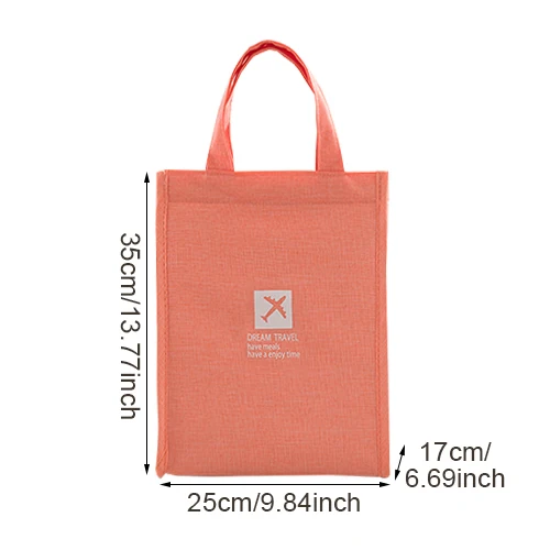 Orange L Lunch Bag HEFLASHOR сумка для ланча, переносная Термосумка для еды, свежий Bento, офисный напиток для пикника, холодноизоляционный органайзер, сумка, аксессуары - Цвет: Orange L Lunch Bag