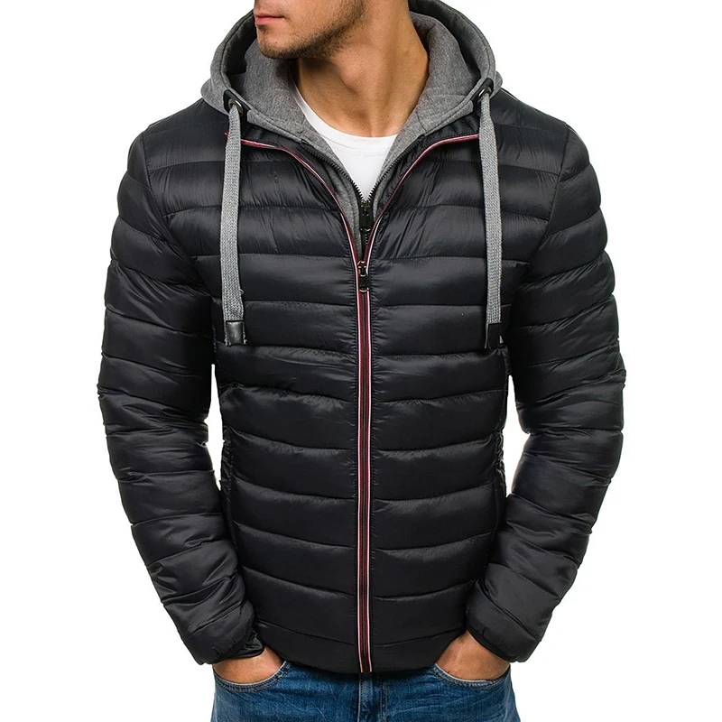 Men's Winter Jackets Hooded Parka Men Coats Casual Padded Mens Jackets Male Clothing Outerwear Warm Quilted Jacket
