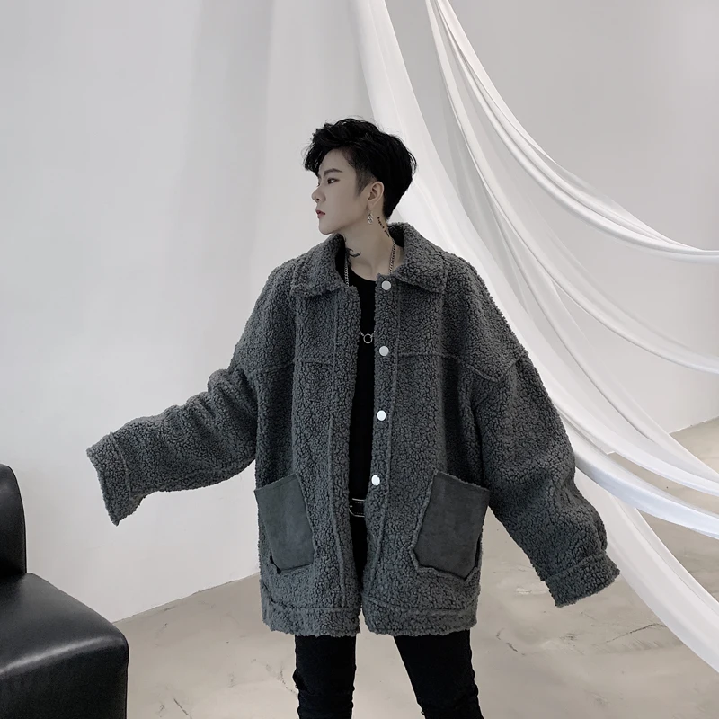 Зимняя Свободная верхняя одежда, Плюшевые куртки, chaqueta cuero hombre, мужские Зимние флисовые меховые пушистые пальто, куртки Джемперы, верхняя одежда, негабаритная теплая