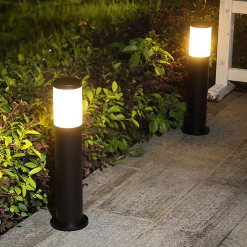Waterproof Stainless Steel Pillar Light Outdoor E27 led Garden Lawn Lamp Aluminum Pillar Post Light landscape lawn Bollard