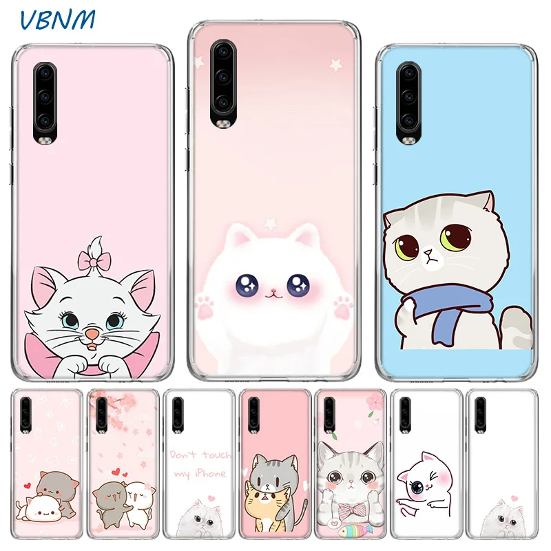 

VBNM Caroon Cat Luxury Soft TPU Silicone Case For Huawei P30 P20 Mate 20 10 Pro P10 lite P Smart Z Plus + 2019 2018 Hull Cover