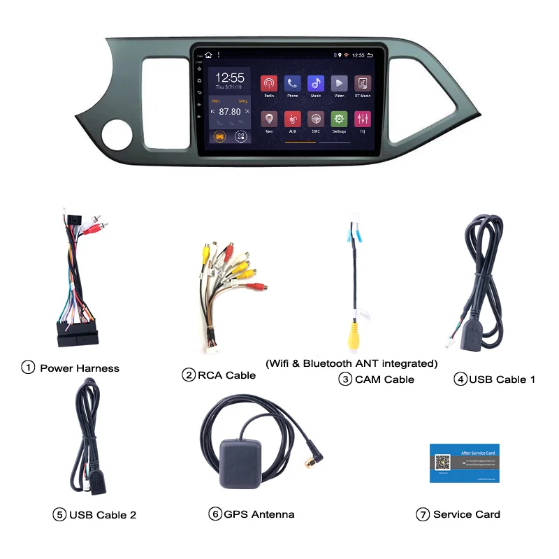 Flash Deal PX6 4G+64G 9 Inch Android 9.0 car dvd player For KIA morning picanto 2011-2015 with audio radio multimedia gps 5