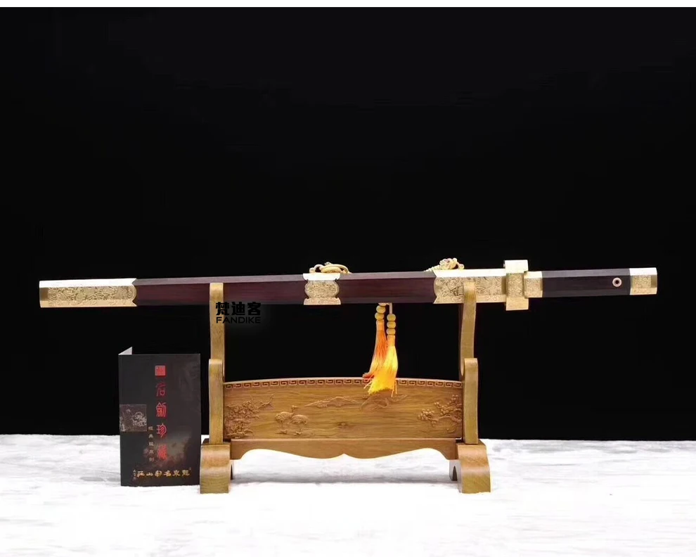 Quality Handmade Folded steel Chinese Tang Dynasty Dao Copper fittings Eight sides Long Sword Sharp furnish and decorate