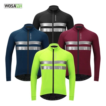 

WOSAWE Winter Warm Up Thermal Fleece Cycling Jacket Bicycle MTB Road Bike Clothing Windproof Waterproof Long Jersey Jersey