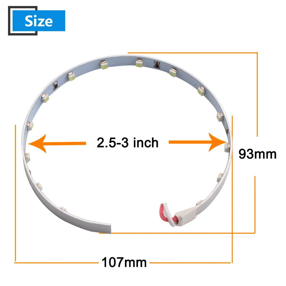 4X12 V Злой Глаз 3528 15SMD 120LM светодиодный автомобильный светильник 360 градусов для 2,5/3 дюймов двойной объектив белый синий красный зеленый Янтарный фиолетовый Ледяной Синий