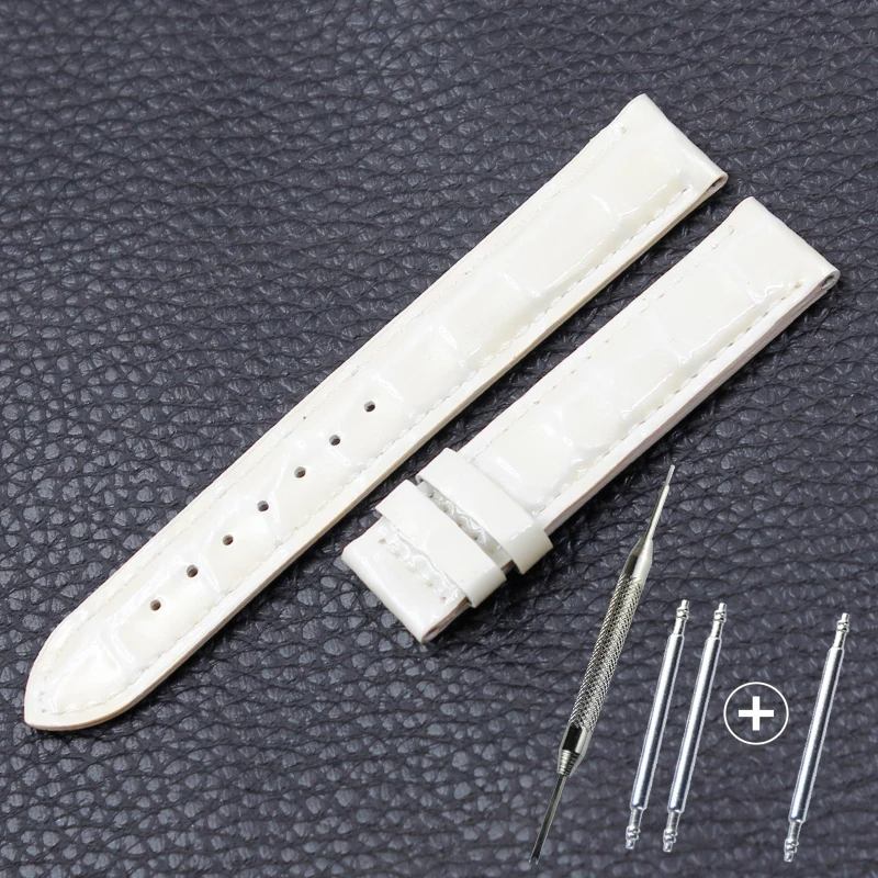 Female leather watch band substitute For Tissot 14mm 16mm strap accessories Without Clasp - Цвет ремешка: Beige