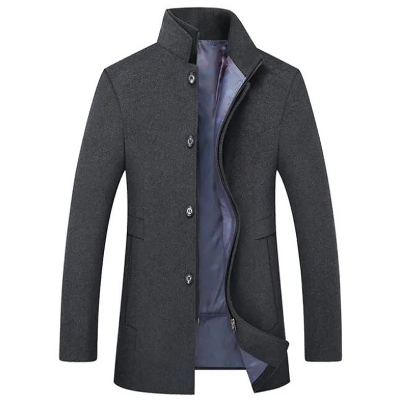TANG бренд размер M-3XL4XL5XL6XL2019 Новое поступление зимняя высококачественная шерстяная Толстая Тренч мужские серые шерстяные куртки Masculinity