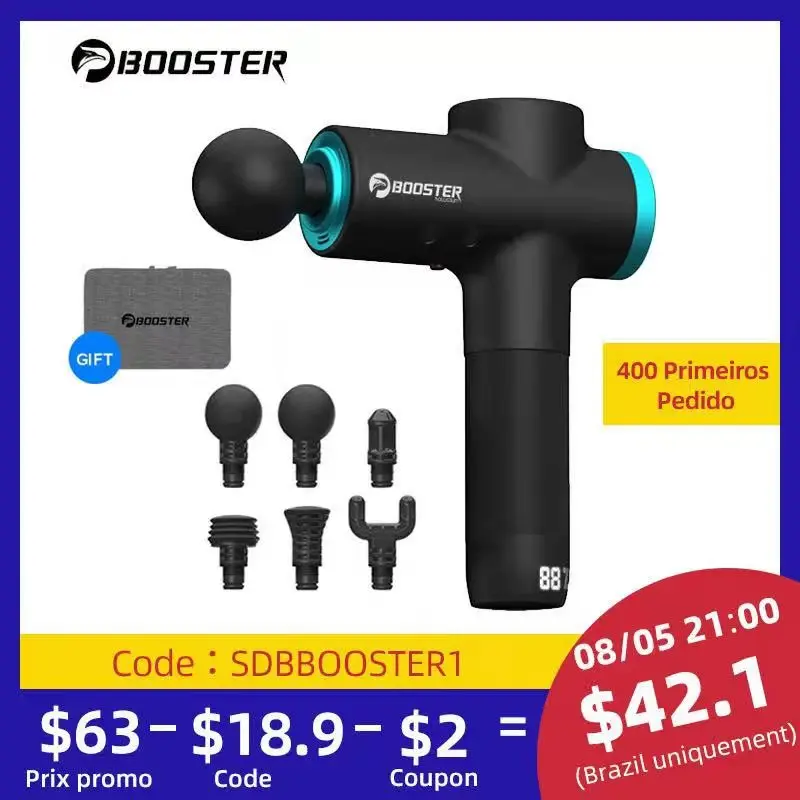 BOOSTER M2-12V LCD Display Massage Gun Professional Deep Muscle Massager Pain Relief Body Relaxation Facial Gun Fitness