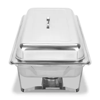 

2 Pack Of 9 L Rectangular Chafing Dish Sets Stainless Steel Food Pans Fuel