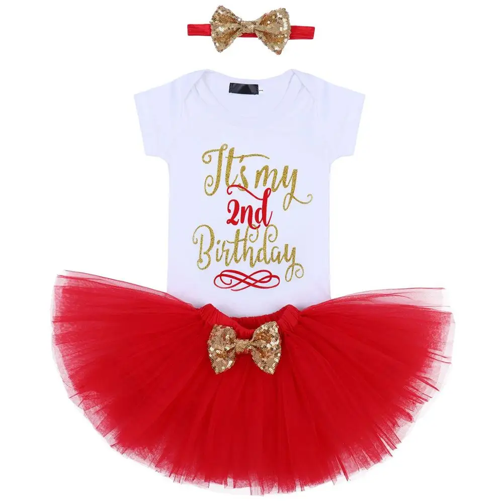 Baby Birthday Clothes Girls Cake Smash Outfit Tutu Princess Dress Girl Baby Outfit Set Photography Props Fashion Baby Clothes - Цвет: red