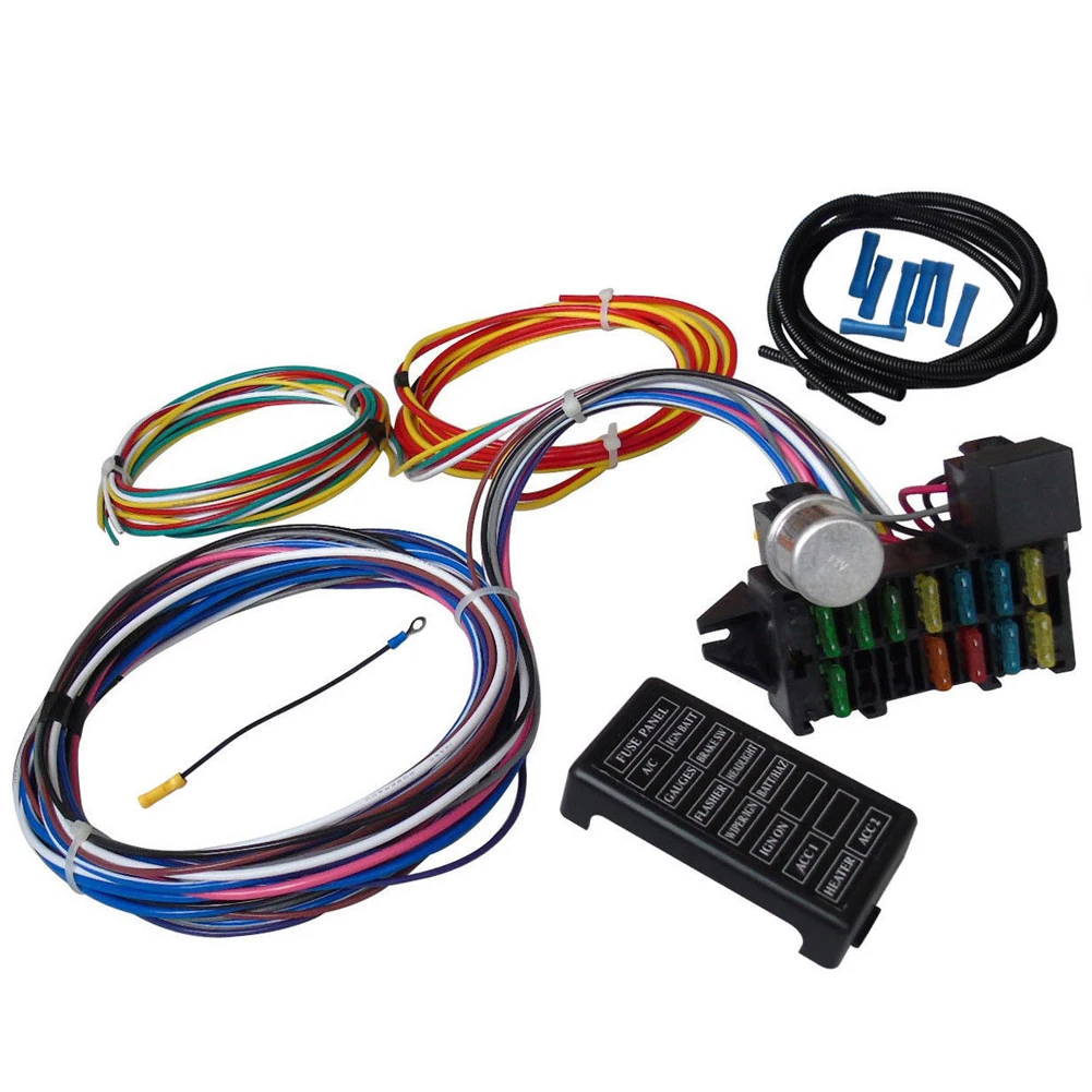 

Bumper Wires Universal 12V 12 Circuit Replacement Accessories Wiring Harness Set Cable Muscle Car XL Street Plastic Hot Rod