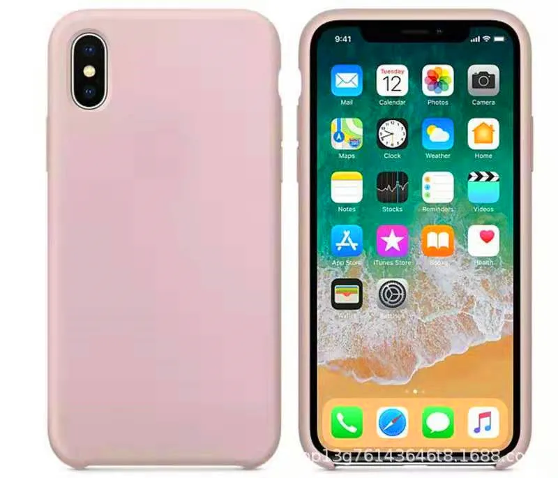 Розовый Официальный Стильный силиконовый чехол для iPhone 7 8 6 6S Plus, чехол с логотипом s для Apple iPhone 11 Pro Max X XS Max XR 5 5S, чехол+ коробка - Цвет: Розовый