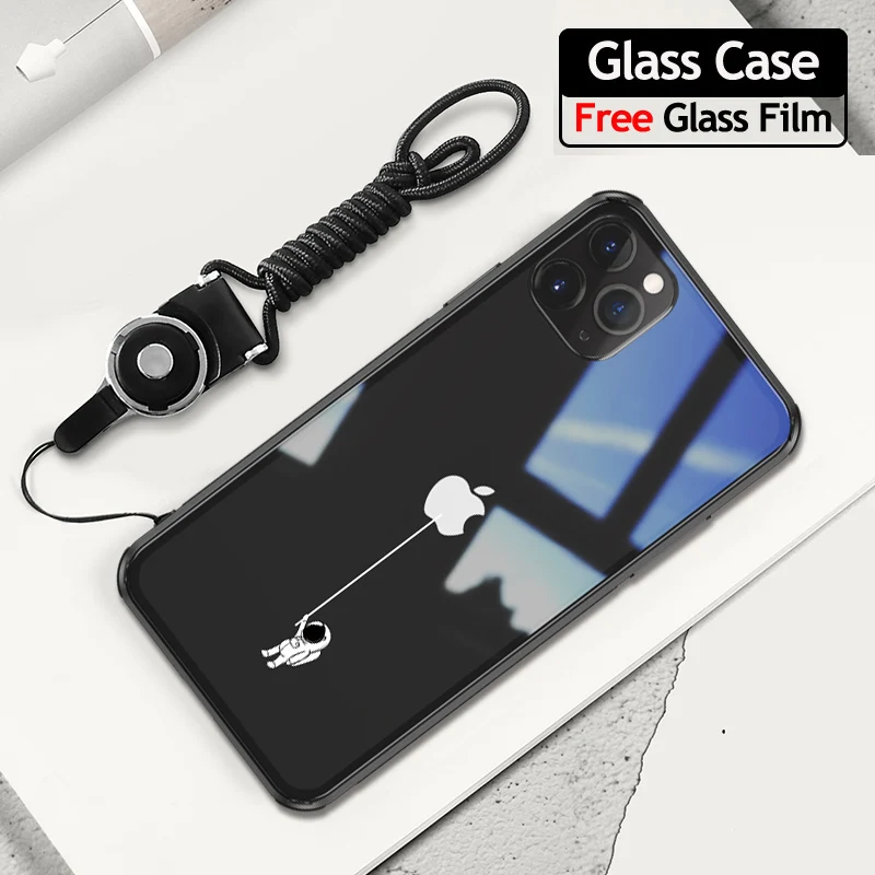 taikongren Чехол из закаленного стекла для iphone 11 pro max 6,5 6,1 Защита Прозрачный чехол для телефона s для iphone 11 pro стеклянная оболочка - Цвет: taikongren