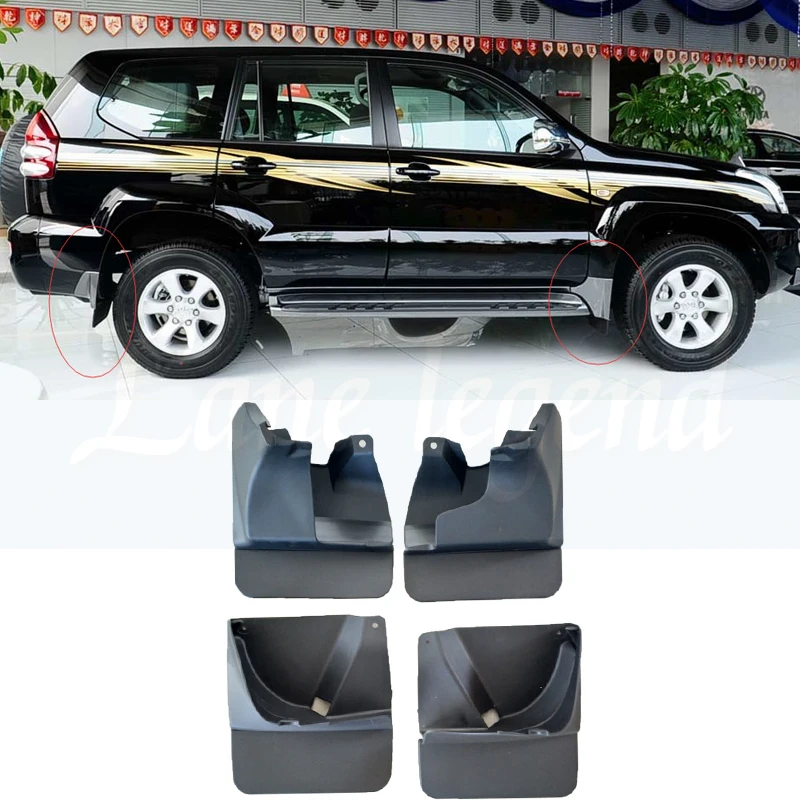 

For Toyota Land Cruiser Prado FJ120 2003 2004 2005 2006 2007 2008 2009 Mud Flaps Mudguard Fenders Splash Guards 4pcs