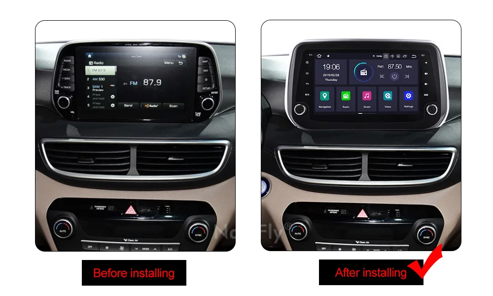 Discount NaviFly Car multimedia player for Hyundai New Tucson IX35 2018 2019 car Radio GPS Navigation Stereo Android 9.0 2GB/4GB WIFI RDS 7