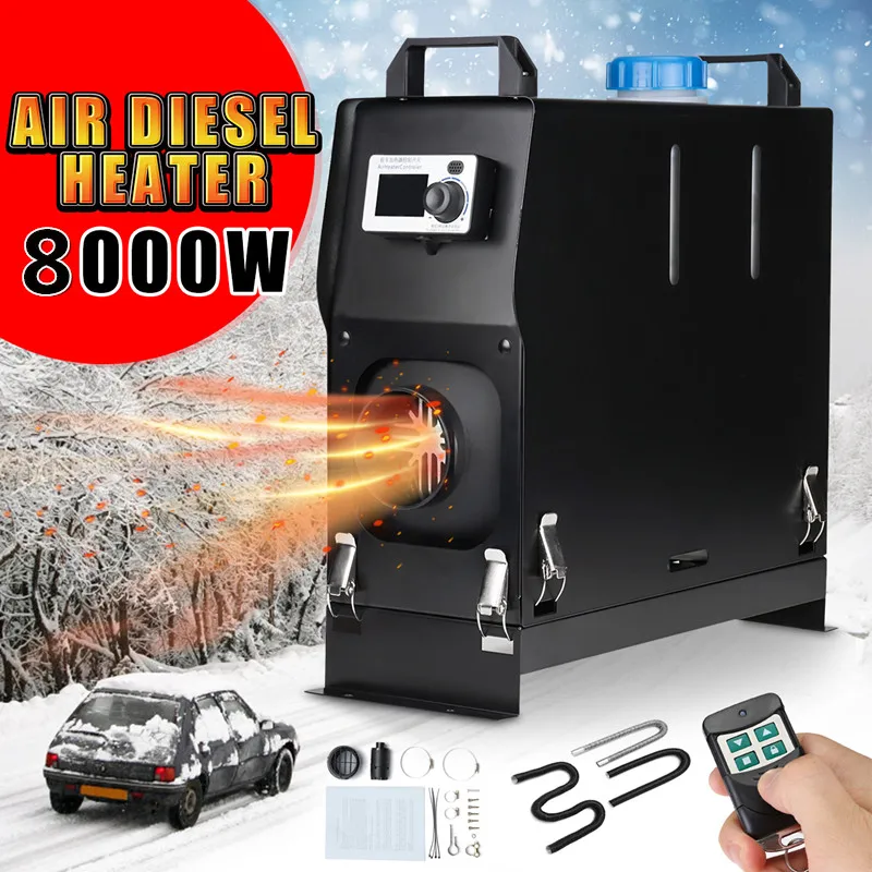 12V 8000W Air Diesel Heater Parking Heater All In One LCD Display Car Heater With Remote Control English Broadcast Voice Warning