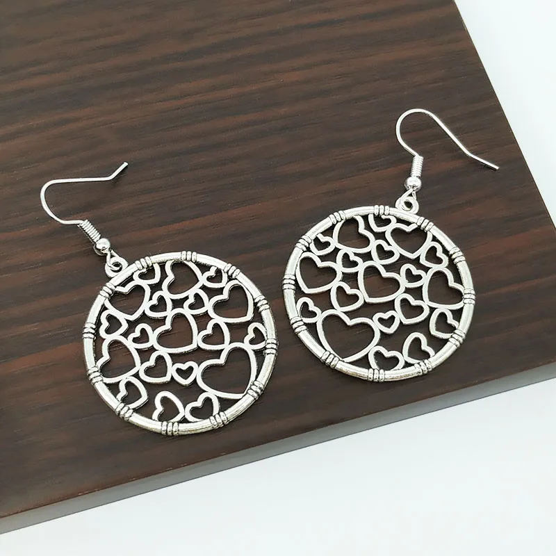 

SHELA Round Medium Big Fashion Statement Jewelry Heart Earrings for Women Drop Earrings Pendientes