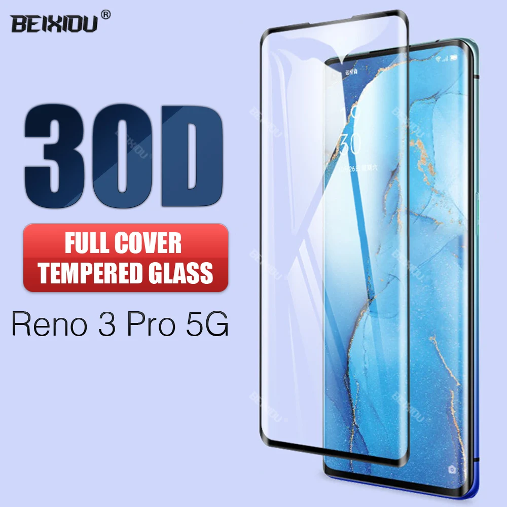 30D изогнутое закаленное стекло для Oppo Reno 3 Pro 5G 6 5 защита экрана антибликовое
