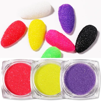 

1 Box Granulated Sugar Powder Black White Green Colorful 1g Holo-graphic Glitters Nail Powder Nail Art Decoration