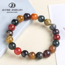 JD colorido especialmente Natural fantasma espectro gema de cristal de cuarzo espécimen curativo pulsera de piedra Dropshipping. Exclusivo. Color al azar