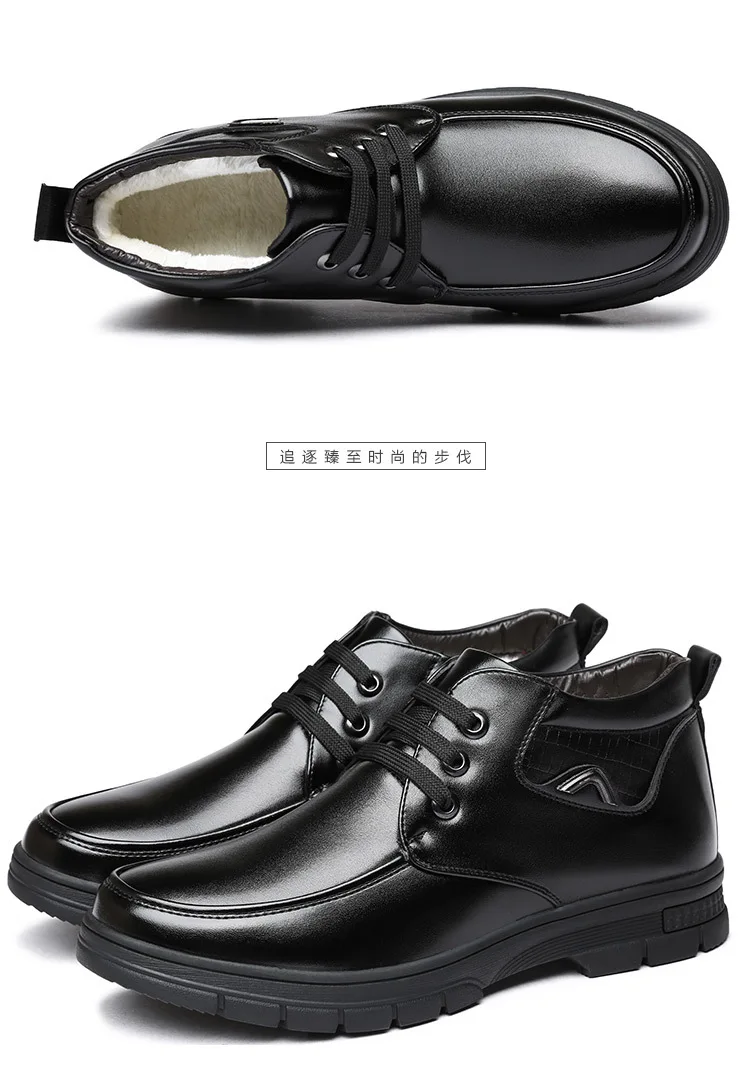 Newly Man Winter Boots2019 Quality Microfiber Leather Shoes Brand White Warm Thicken Inner Boots 38-44 Man Snow Leather Boots