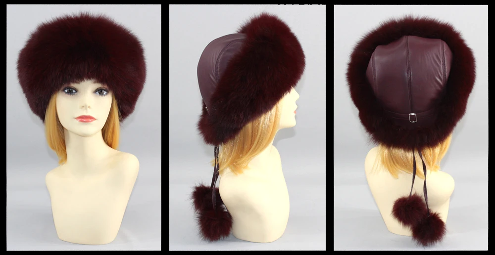 Новое поступление, зимняя женская шапка из натурального Лисьего меха, женские качественные меховые шапки-бомберы из натурального Лисьего меха